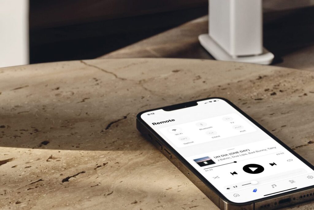 Control de un sistema de audio desde una aplicación.